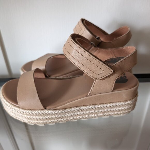 SOREL CAMERON FLATFORM WEDGE SANDAL HONEST BEIGE - Size 6 - Picture 7 of 9